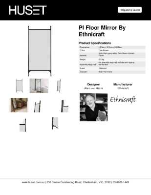 Tear Sheet: PI Floor Mirror by Ethnicraft