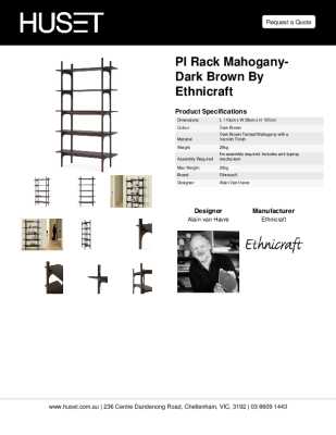 Tear Sheet: PI Rack Mahogany-Dark Brown by Ethnicraft