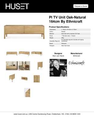 Tear Sheet: PI TV Unit Oak-Natural 164cm by Ethnicraft