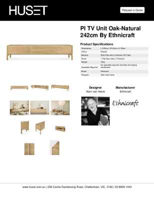 Tear Sheet: PI TV Unit Oak-Natural 242cm by Ethnicraft