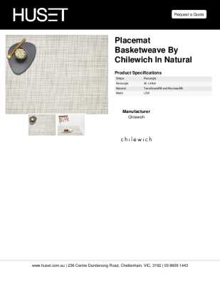 Tear Sheet: Placemat Basketweave by Chilewich in Natural
