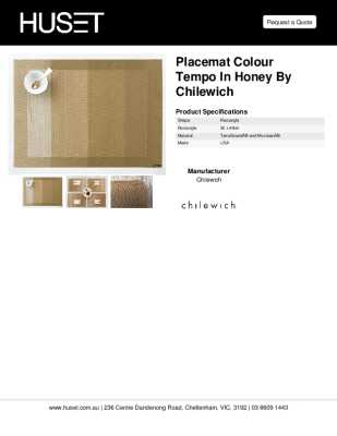 Tear Sheet: Placemat colour Tempo in Honey by Chilewich