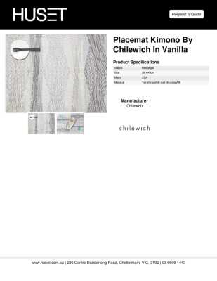 Tear Sheet: Placemat Kimono by Chilewich in Vanilla