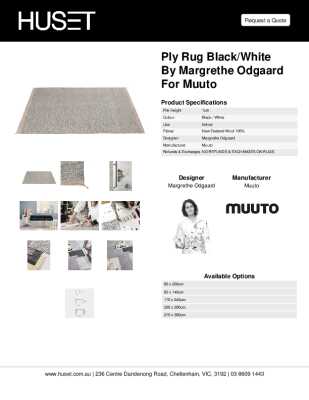 Tear Sheet: Ply Rug Black/White by Muuto
