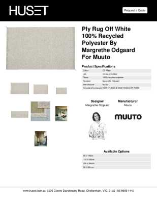 Tear Sheet: Ply Rug Off White 100% Recycled Polyester by Muuto