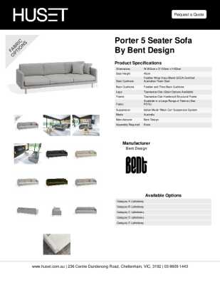 Tear Sheet: Porter 5 Seater Sofa by Bent Design