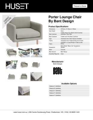 Tear Sheet: Porter Lounge Chair by Bent Design