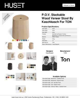 Tear Sheet: P.O.V. Stackable Wood Veneer Stool by Kaschkasch for TON