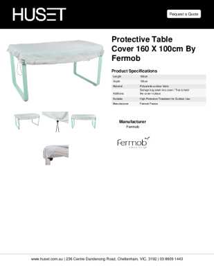 Tear Sheet: Protective Table Cover 160 x 100cm By Fermob