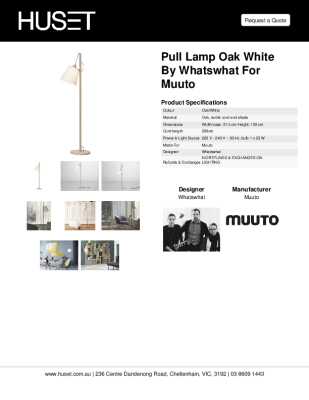 Tear Sheet: Pull Lamp Oak White by Whatswhat for Muuto