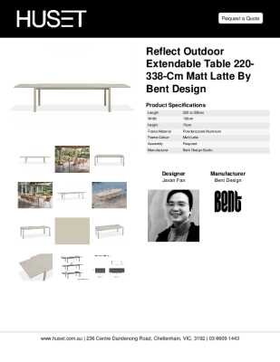 Tear Sheet: Reflect Outdoor Extendable Table 220-338-cm Matt Latte by Bent Design