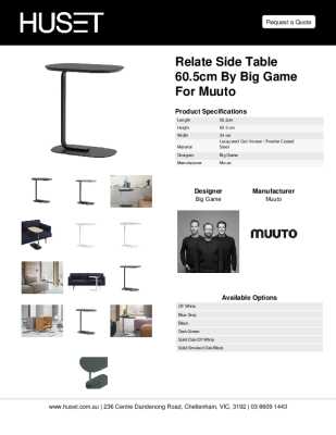 Tear Sheet: Relate Side Table 60.5cm by Big Game for Muuto