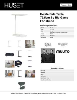 Tear Sheet: Relate Side Table 73.5cm by Big Game for Muuto