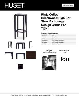 Tear Sheet: Rioja Coffee Beechwood High Bar Stool by Lounge Design Group for TON