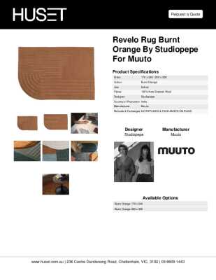 Tear Sheet: Revelo Rug Burnt Orange by Studiopepe for Muuto
