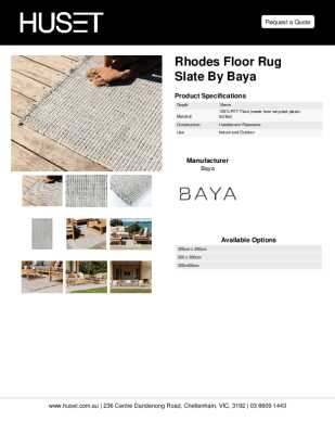 Tear Sheet: Rhodes Floor Rug Slate by Baya