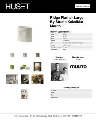 Tear Sheet: Ridge Planter Large by Studio Kaksikko Muuto