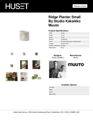 Tear Sheet: Ridge Planter Small by Studio Kaksikko Muuto