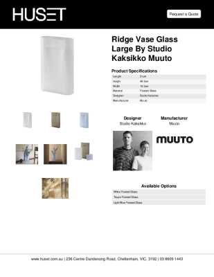 Tear Sheet: Ridge Vase Glass Large by Studio Kaksikko Muuto