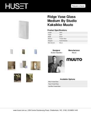 Tear Sheet: Ridge Vase Glass Medium by Studio Kaksikko Muuto