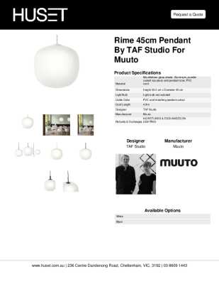 Tear Sheet: Rime 45cm Pendant by TAF Studio for Muuto
