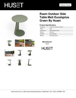 Tear Sheet: Roam Outdoor Side Table Matt Eucalyptus Green by Huset