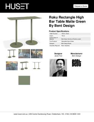 Tear Sheet: Roku Rectangle High Bar Table Matte Green by Bent Design