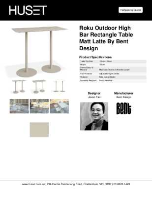 Tear Sheet: Roku Outdoor High Bar Rectangle Table Matt Latte by Bent Design