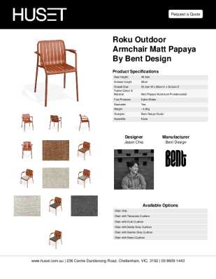 Tear Sheet: Roku Outdoor Armchair Matt Papaya By Bent Design