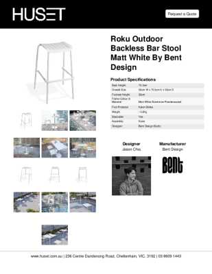 Tear Sheet: Roku Outdoor Backless Bar Stool Matt White By Bent Design 