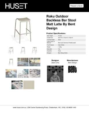 Tear Sheet: Roku Outdoor Backless Bar Stool Matt latte By Bent Design 