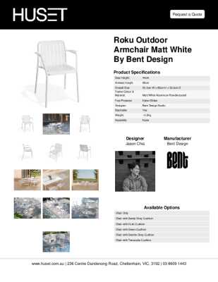 Tear Sheet: Roku Outdoor Armchair Matt White by Bent Design