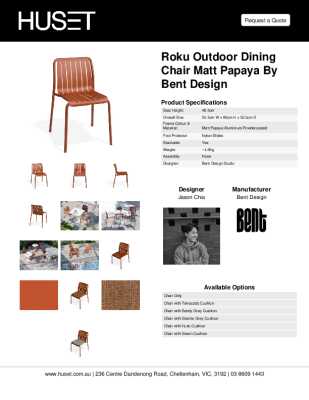 Tear Sheet: Roku Outdoor Dining Chair Matt Papaya By Bent Design