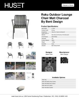 Tear Sheet: Roku Outdoor Lounge Chair Matt Charcoal By Bent Design