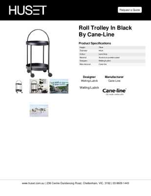 Tear Sheet: Roll Trolley in Black by Cane-line
