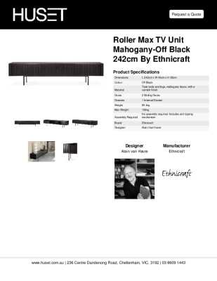 Tear Sheet: Roller Max TV Unit Mahogany-Off Black 242cm by Ethnicraft