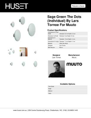 Tear Sheet: Sage Green The Dots (Individual) by Lars Tornoe for Muuto