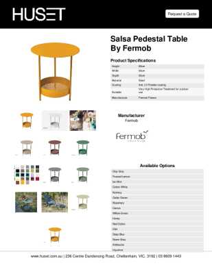 Tear Sheet: Salsa Pedestal Table by Fermob