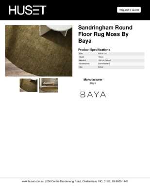 Tear Sheet: Sandringham Round Floor Rug Moss by Baya