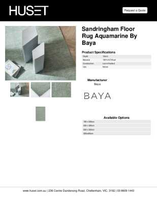 Tear Sheet: Sandringham Floor Rug Aquamarine by Baya