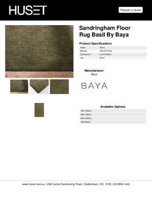 Tear Sheet: Sandringham Floor Rug Basil by Baya