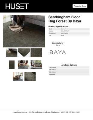 Tear Sheet: Sandringham Floor Rug Forest by Baya