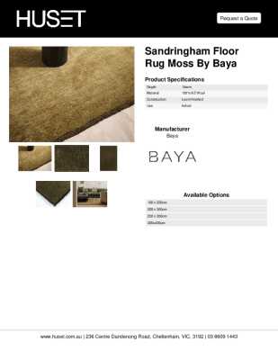 Tear Sheet: Sandringham Floor Rug Moss by Baya
