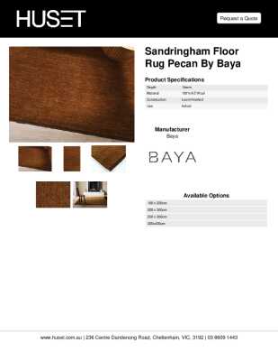 Tear Sheet: Sandringham Floor Rug Pecan by Baya