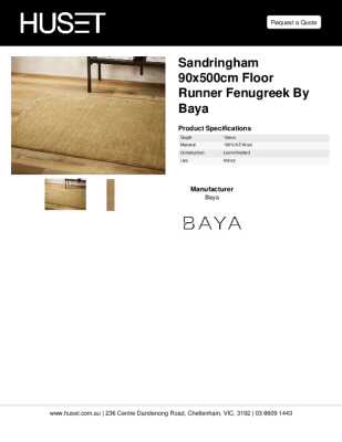 Tear Sheet: Sandringham 90x500cm Floor Runner Fenugreek by Baya