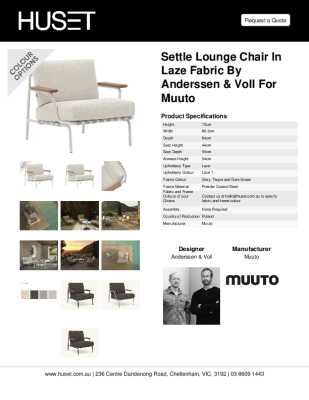 Tear Sheet: Settle Lounge Chair with Armrests in Laze by Muuto