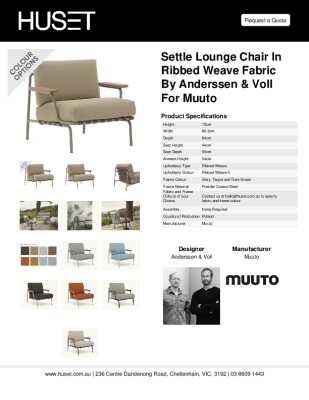 Tear Sheet: Settle Lounge Chair with Armrests in Ribbed Weave by Muuto