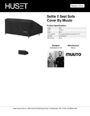 Tear Sheet: Settle 2 Seat Sofa Cover by Muuto