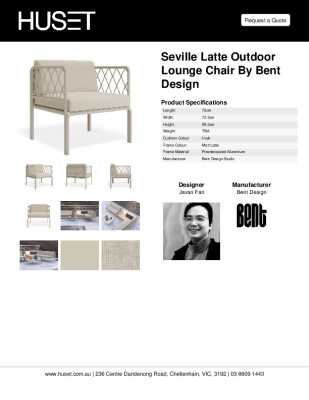 Tear Sheet: Seville Latte Outdoor Lounge Chair by Bent Design