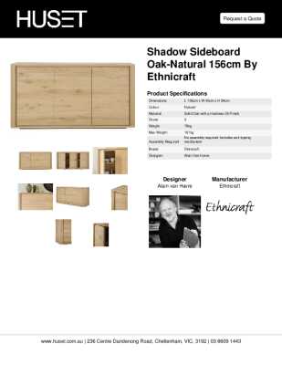 Tear Sheet: Shadow Sideboard Oak-Natural 156cm by Ethnicraft